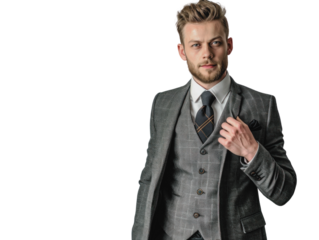 Businessman portrait isolated on transparent background. PNG