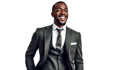 Businessman portrait isolated on transparent background. PNG
