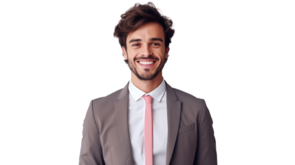Businessman portrait isolated on transparent background. PNG