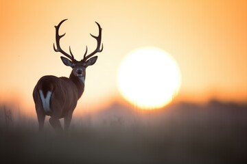 silhouette of gazelle against a setting sun