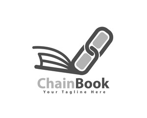chain connection book logo icon symbol design template illustration inspiration