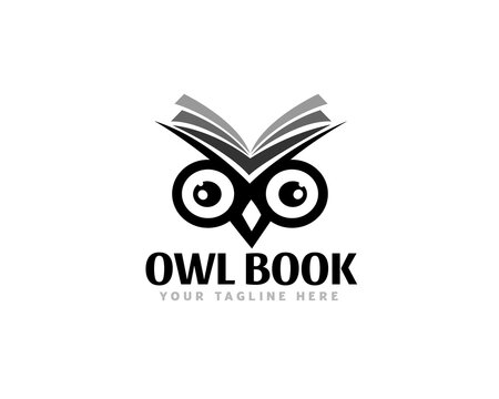 abstract owl book logo icon symbol design template illustration inspiration