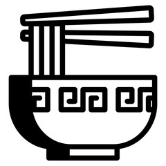 Chinese New Year Line Icon Noodles