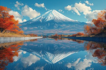 日本の富士山の鏡富士の写真（静岡・自然・絶景） 