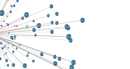 Abstract technology futuristic network - fantasy plexus background. 3D rendering