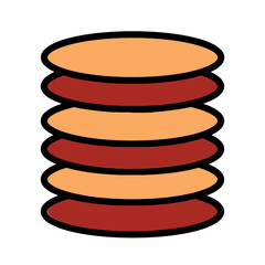 Bread Food Pancake Filled Outline Icon