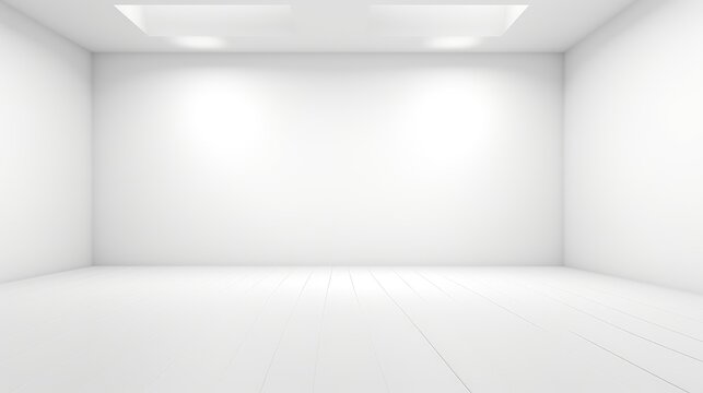 White clean empty space room studio background.
