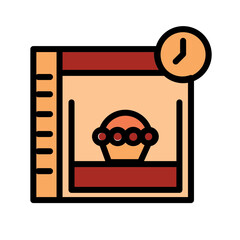 Bake Bread Oven Filled Outline Icon