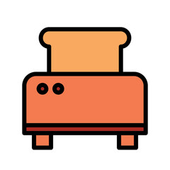 Bakery Bread Food Filled Outline Icon