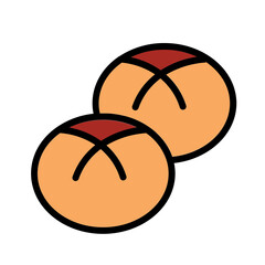 Bakery Bread Food Filled Outline Icon