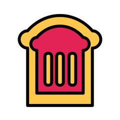 Bread Fast Food Filled Outline Icon