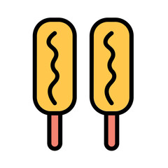 Corndog Meal Food Filled Outline Icon