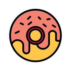 Fototapeta premium Donut Bread Baker Filled Outline Icon
