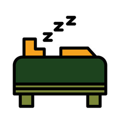 Bedroom Clean Service Filled Outline Icon