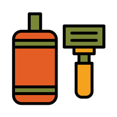 Cleaning Shave Shower Filled Outline Icon