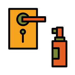 Door Spray Wash Filled Outline Icon