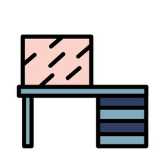 Place Table Cleaning Filled Outline Icon