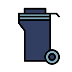Service Work Trash Filled Outline Icon