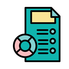 Data Chart Document Filled Outline Icon