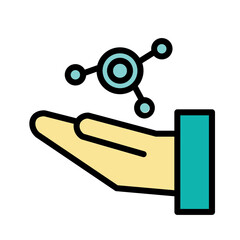 Web Big Data Filled Outline Icon