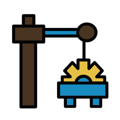 Building Construction Crane Filled Outline Icon