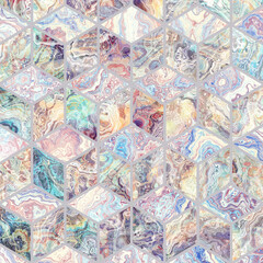 Abstract Marble mosaic tiles texture. Cubes mosaic tiles. Fractal digital Art Background. High Resolution. Can be used for background or wallpaper