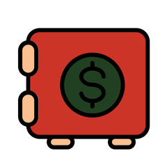 Bank Deposit Locker Filled Outline Icon