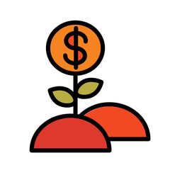 Money Dollar Invest Filled Outline Icon