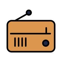 Media Music Radio Filled Outline Icon