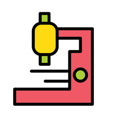 Biology Lab Microscope Filled Outline Icon