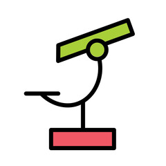 Biology Lab Microscope Filled Outline Icon