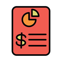 Chart Doc Finances Filled Icon Outline