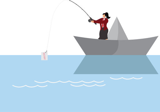 Fishing bait, Investment, White Collar Crime, Phishing, Ambush, Businesswoman