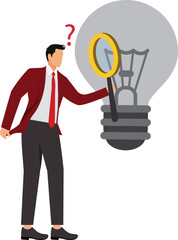 Solution, Curiosity, Light Bulb, Abstract, Adult, Analyzing, Businessman