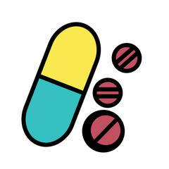 Chemical Science Tablets Filled Outline Icon