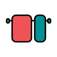 Bath Shower Towels Filled Outline Icon