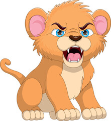 Fototapeta premium cute baby lion cartoon
