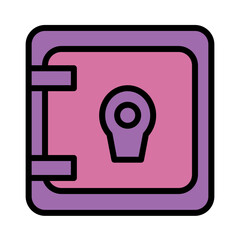 Locker Bank Safe Filled Outline Icon