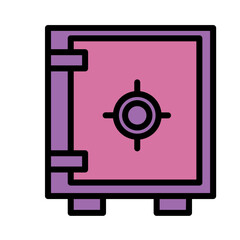 Locker Bank Safe Filled Outline Icon