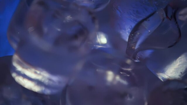 close-up of lda, ice in a bucket, ice at a party, ice for cocktails, ice on the bar