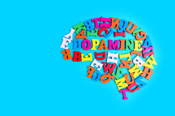 Letters Forming Brain Shape Centered around 'Dopamine' Word