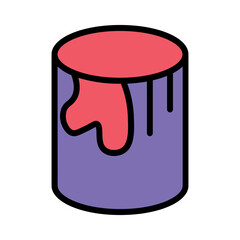 Bucket Paint Tool Filled Outline Icon