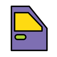 Car Door Paint Filled Outline Icon