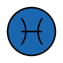 Astro Pisces Zodiac Filled Outline Icon