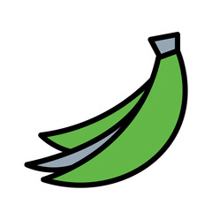 Banana Diet Food Filled Outline Icon