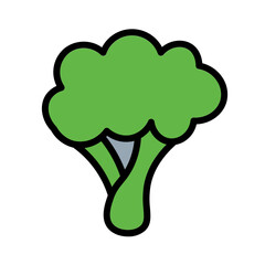Broccoli Diet Fruits Filled Outline Icon