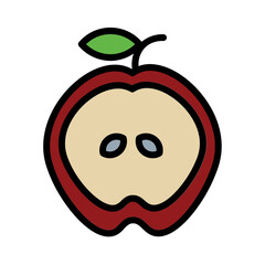 Apple Cut Diet Filled Outline Icon
