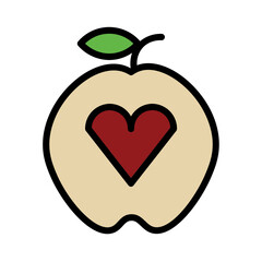 Apple Diet Eating Filled Outline Icon