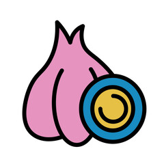 Onion Diet Vegan Filled Outline Icon