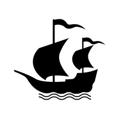 Pirates Ship Icon Vector Illustration isolated on white Background